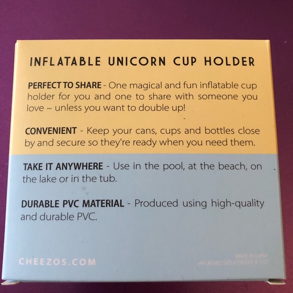 Cheezos inflatable Unicorn a Drink Holder (set) - Picture 2 of 4